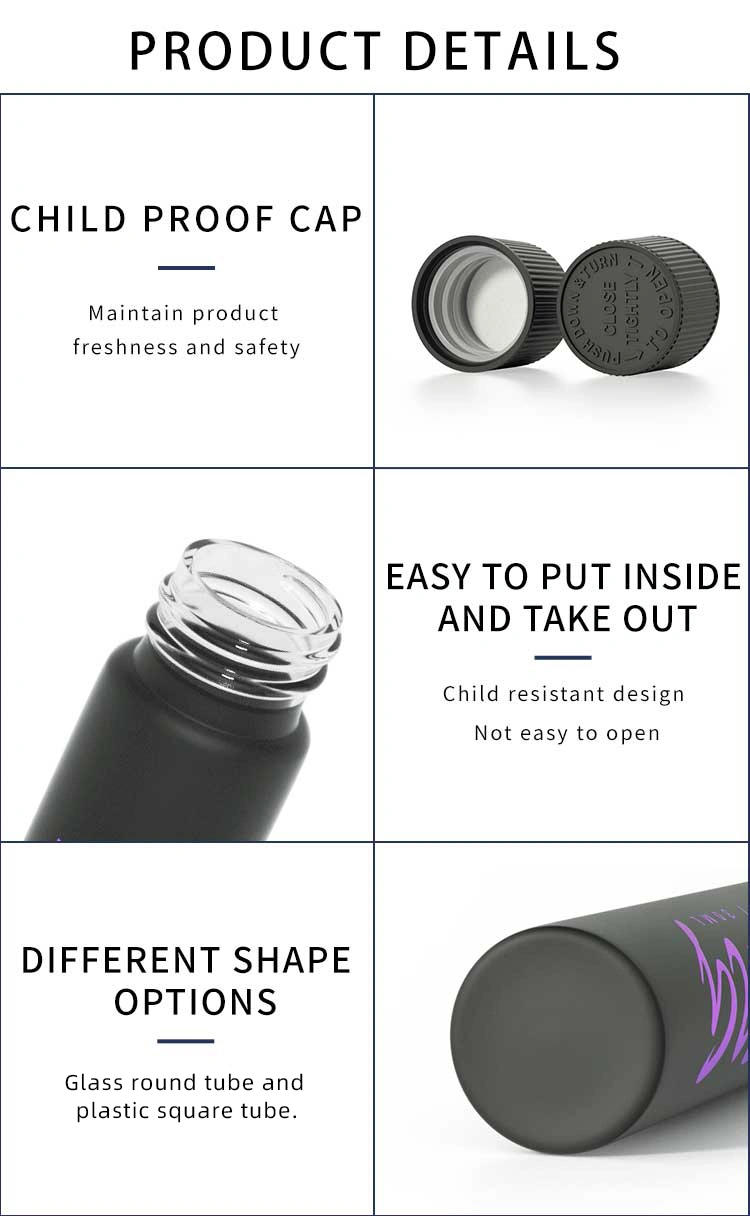 Glass pre roll round tube and plastic square tube