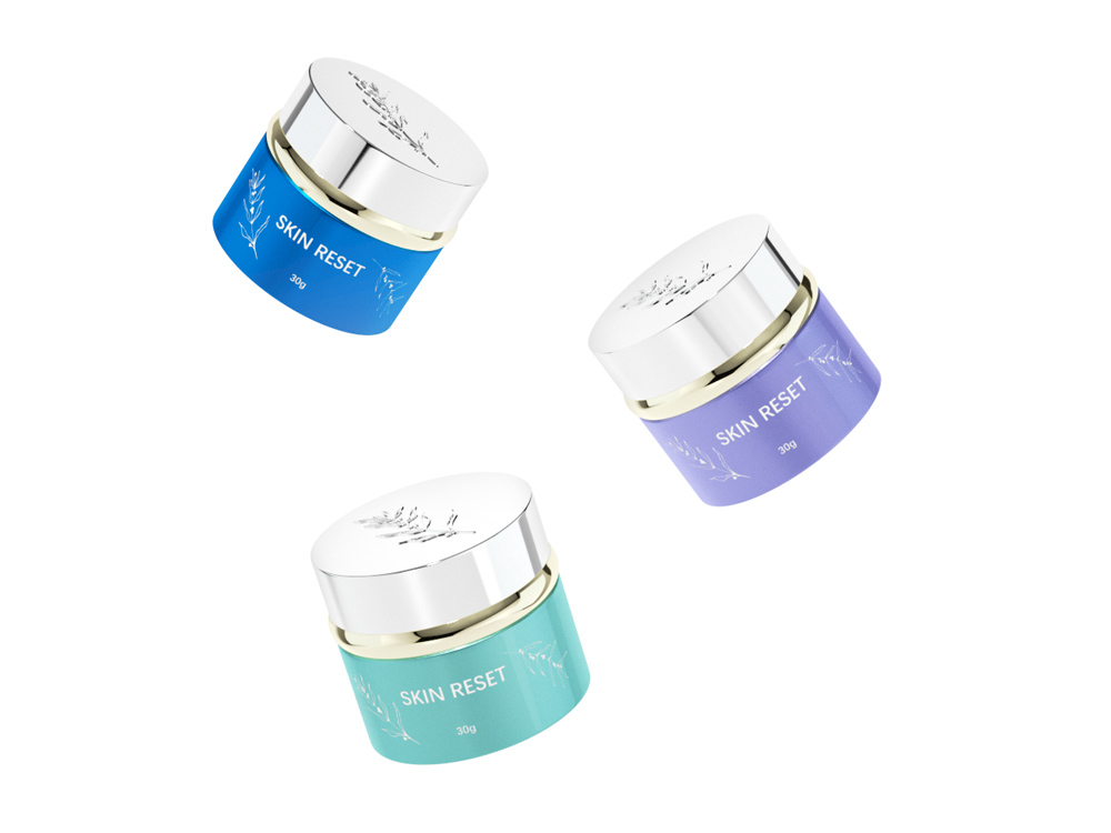 Purple Glass Cosmetic Jars