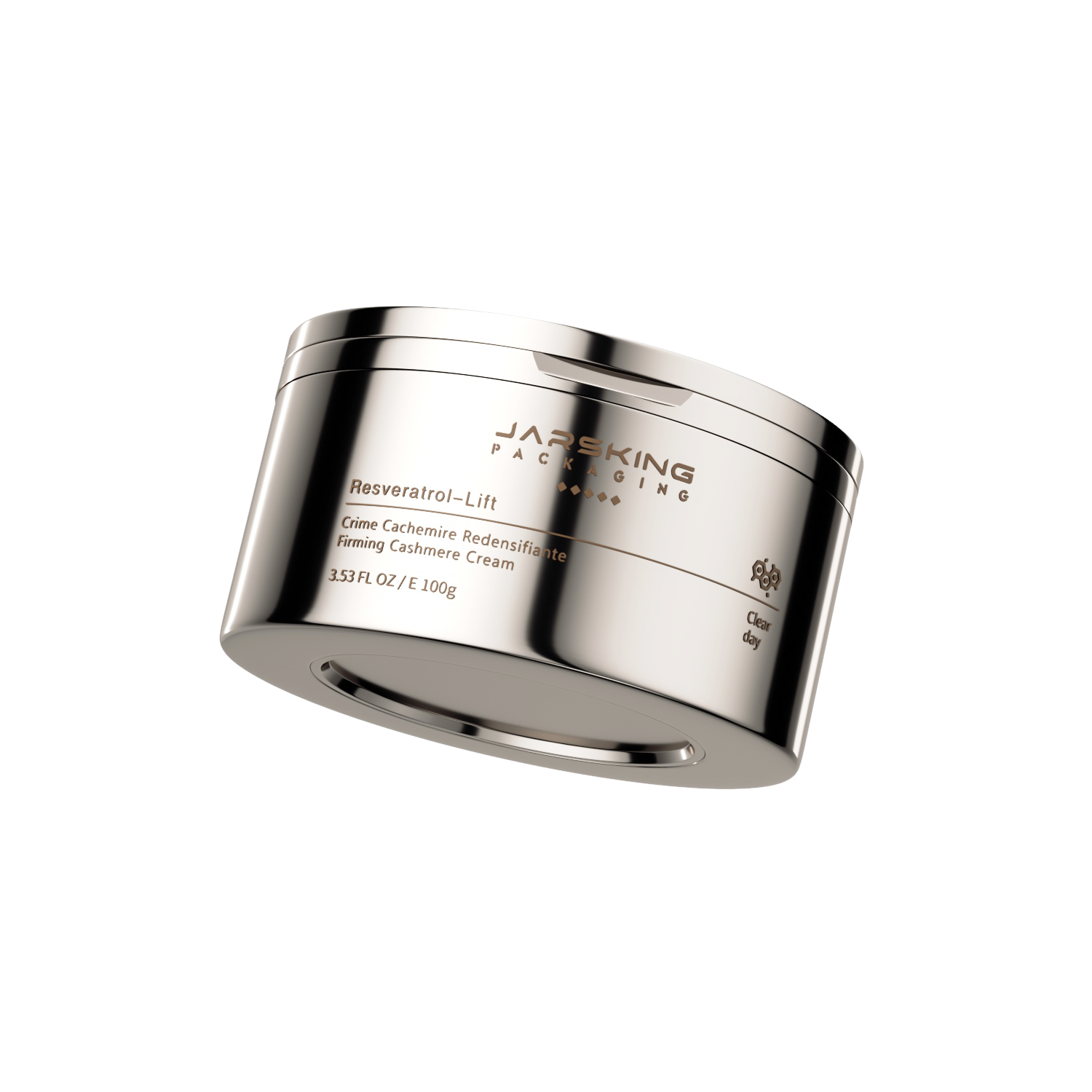 Tarro de crema facial reemplazable de plástico galvanizado