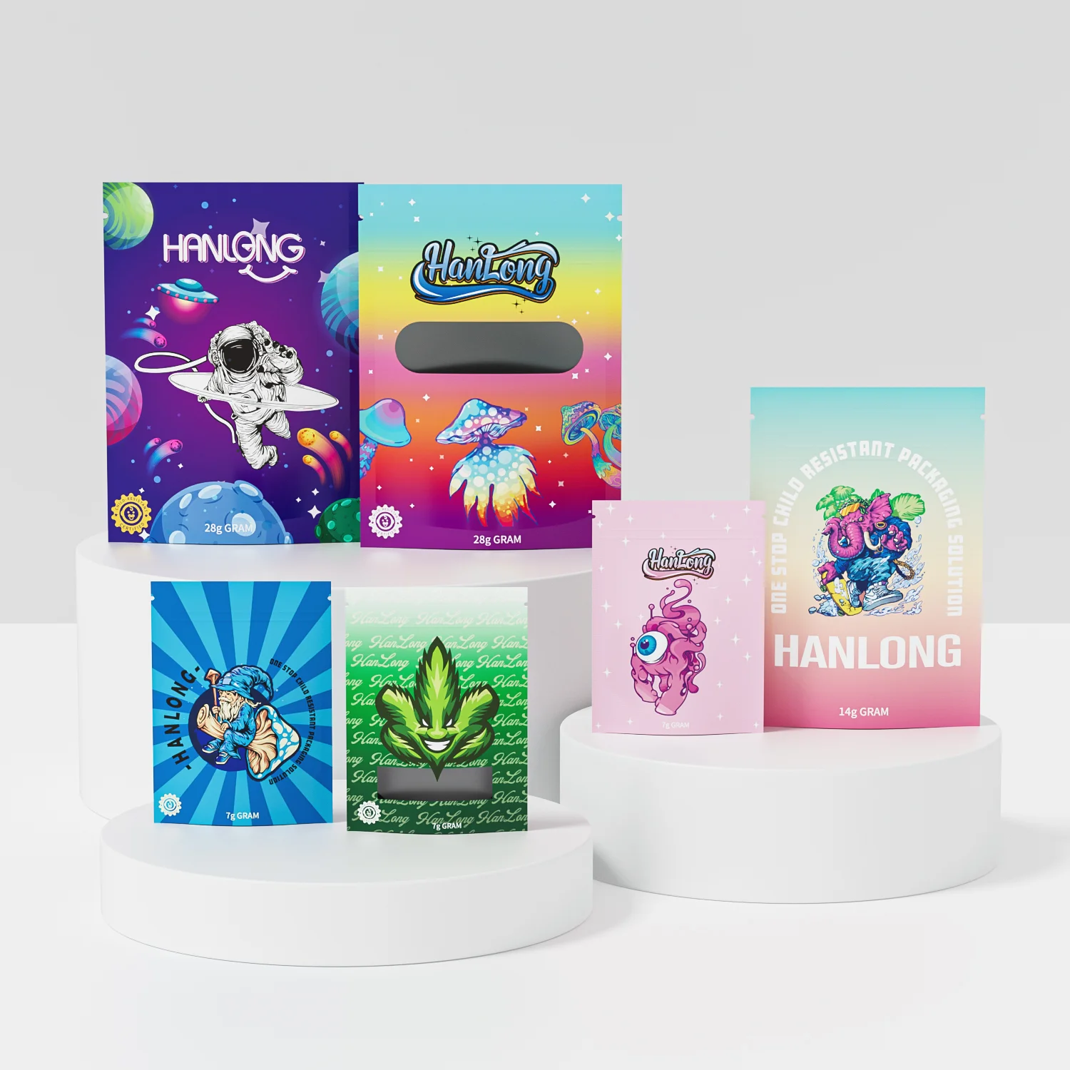 cartoon child-resistant mylar bags