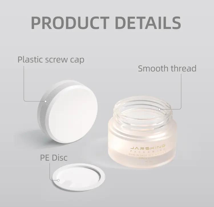 airtight glass cosmetic jar 50g