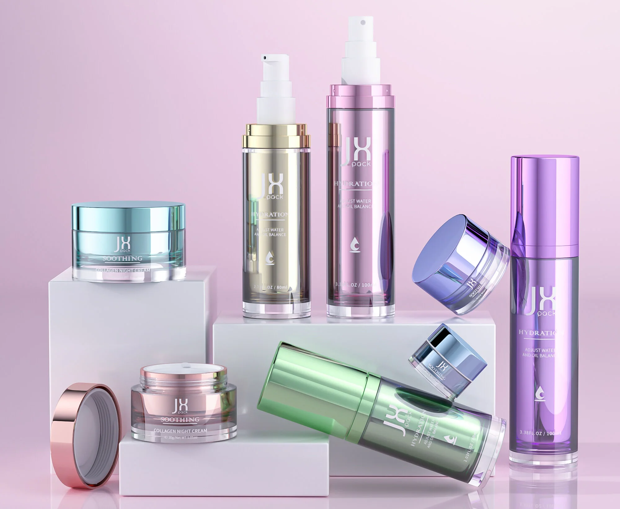 metallic acrylic bottles