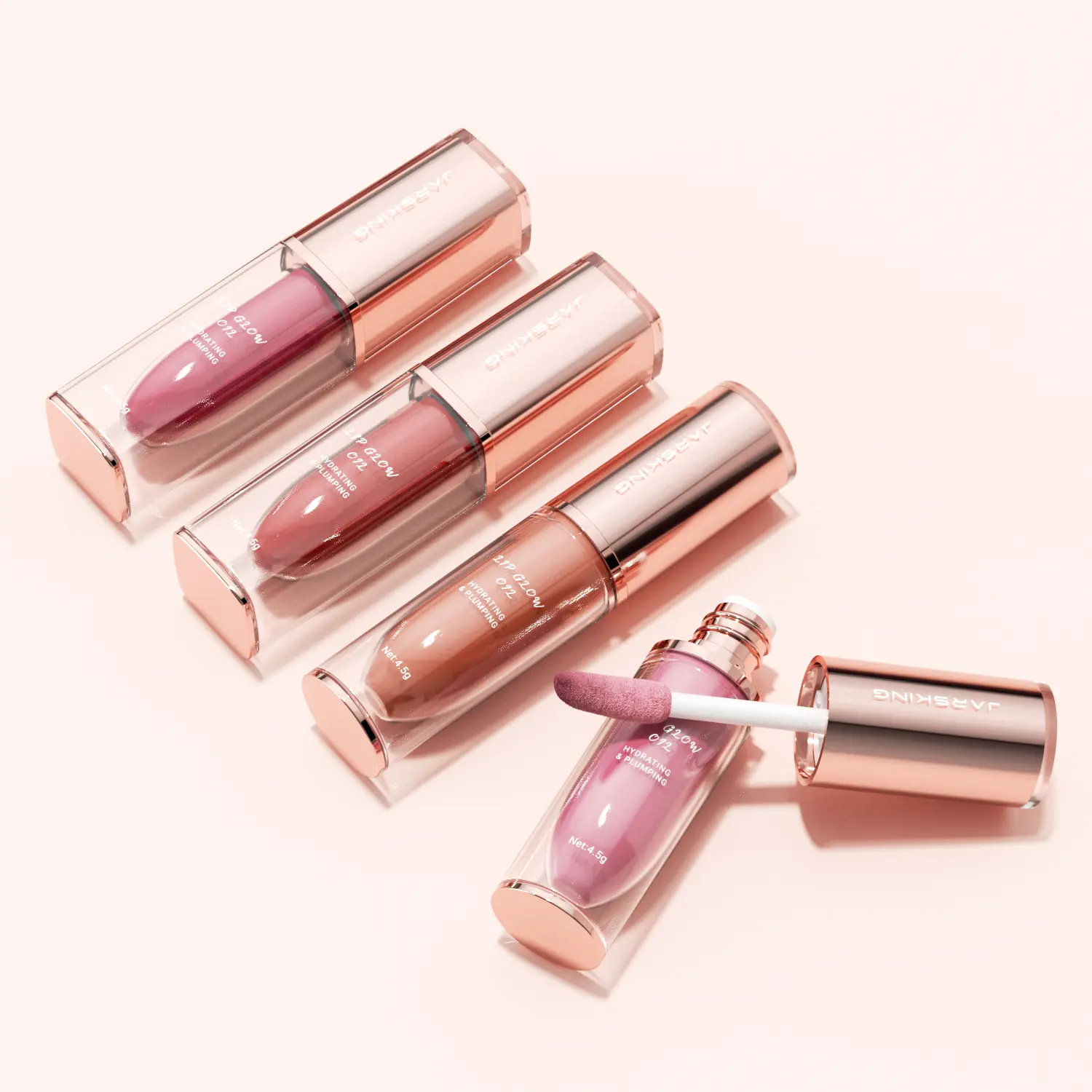 Metallic lip gloss tube