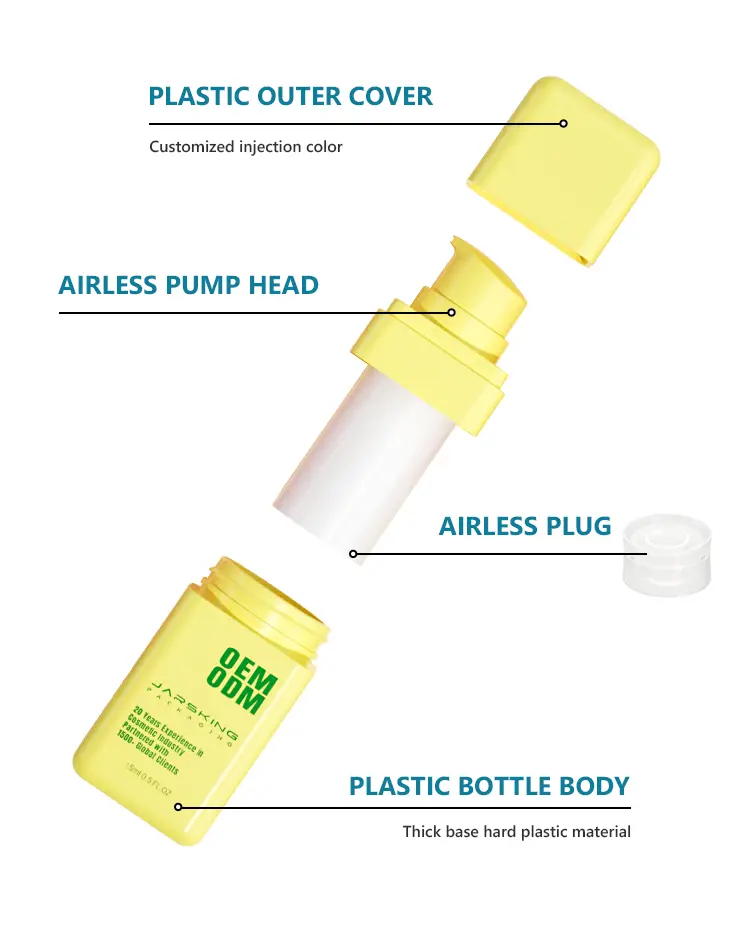 Minimalist square plastic lotion bottle with pump