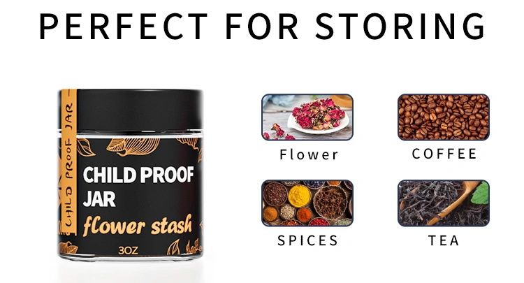 airtight glass container for spices and herbs