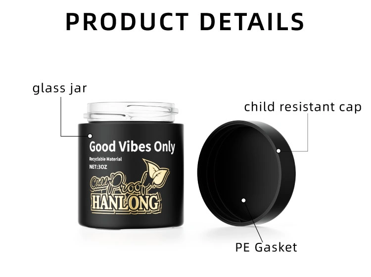 cannabis jar with friction fit gasket