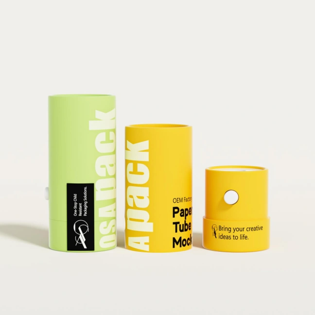 Child-resistant cylindrical tube