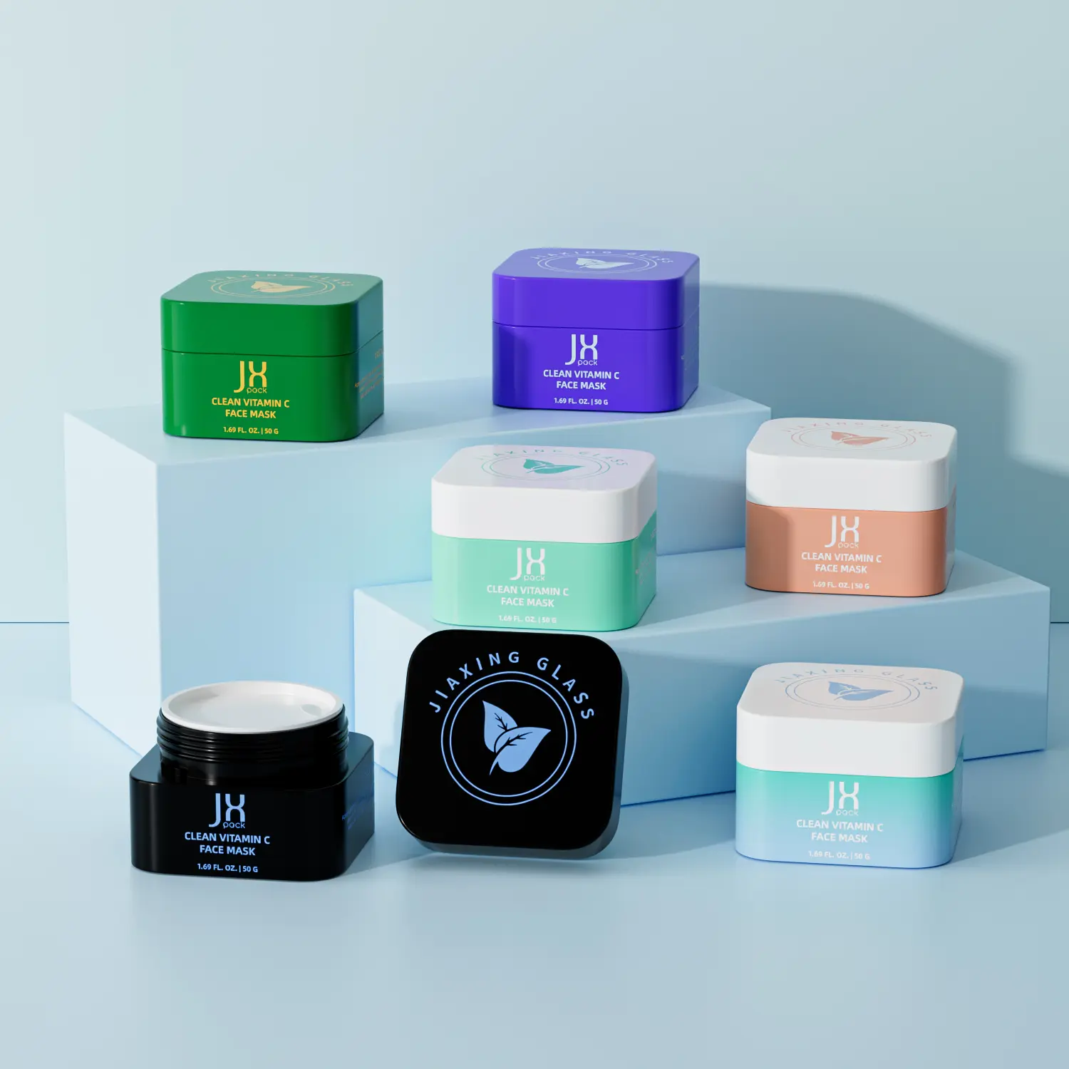 empty plastic jars for beauty packaging