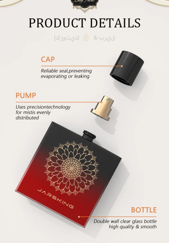 engraved arabic glass perfume bottle