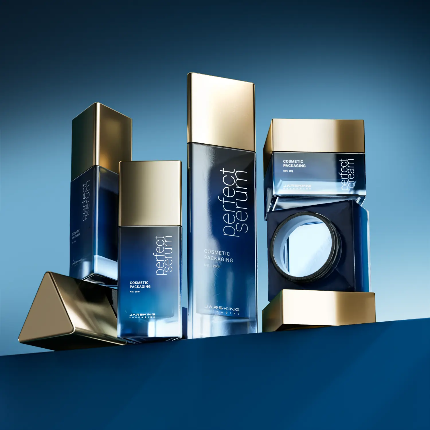 gradient blue cosmetic bottle supplier
