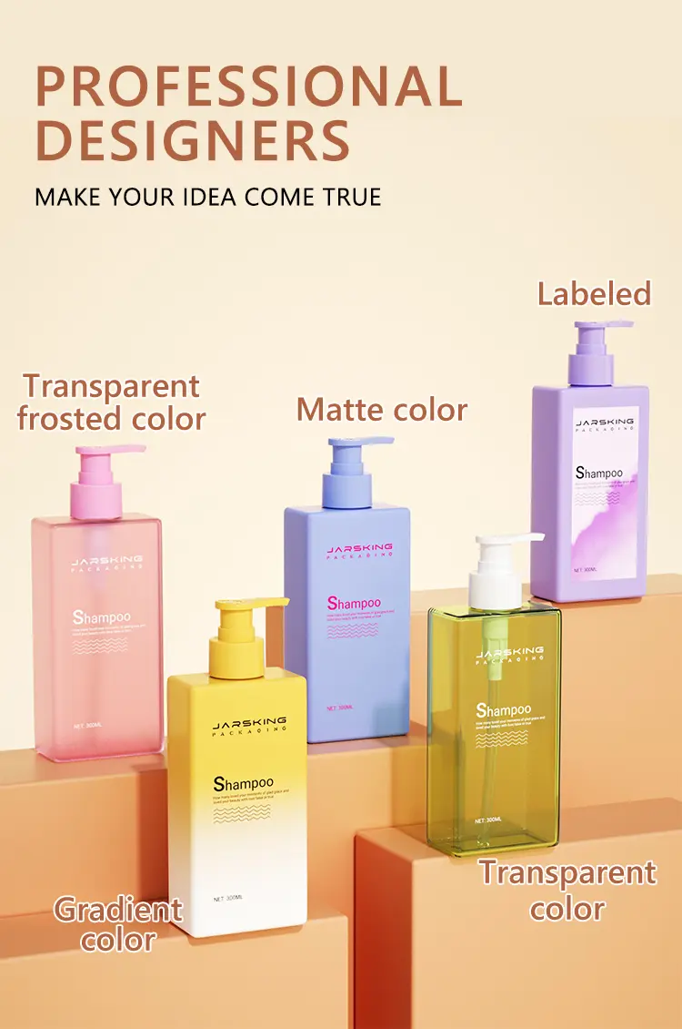 recyclable PET shampoo bottle packaging