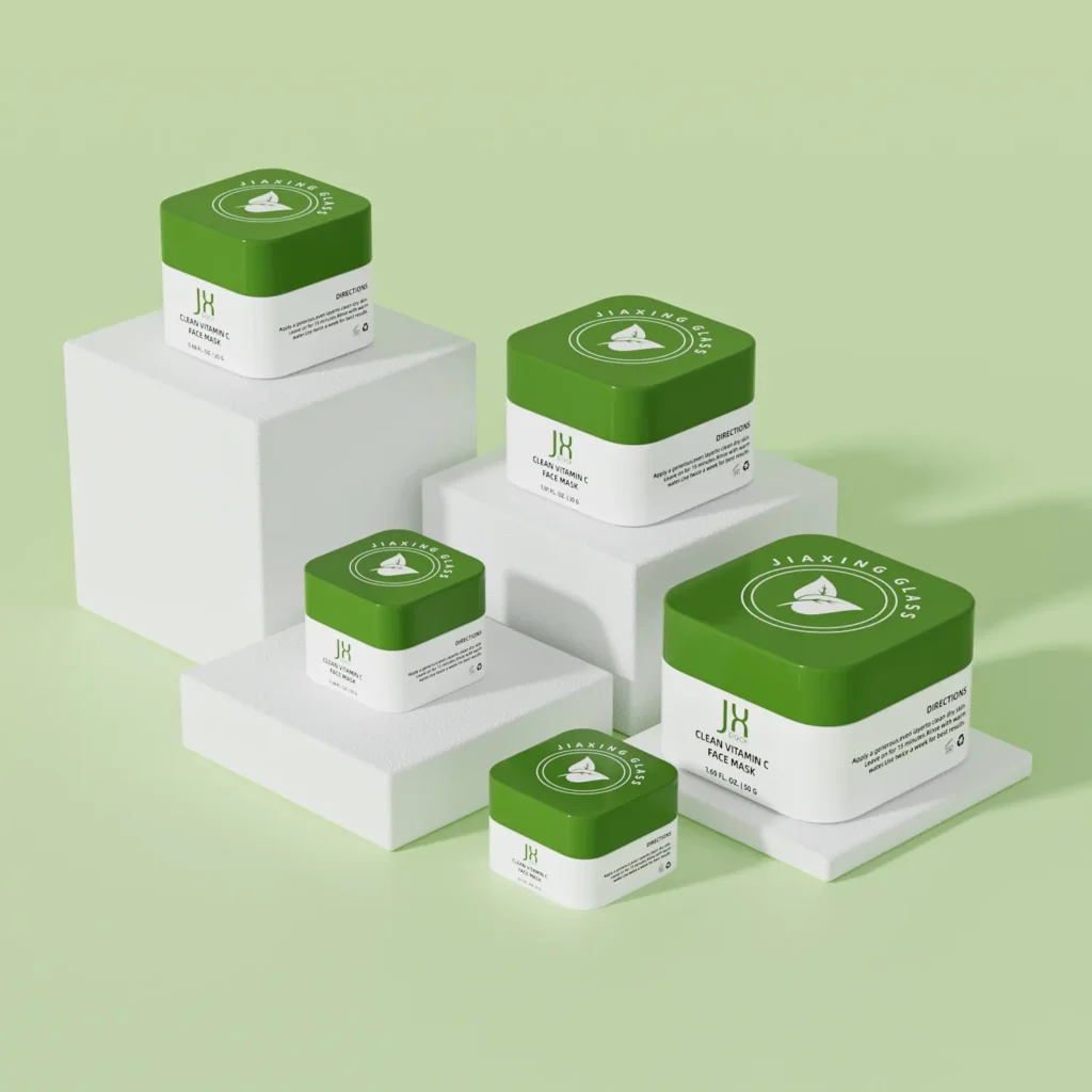 square plastic jars for skincare line