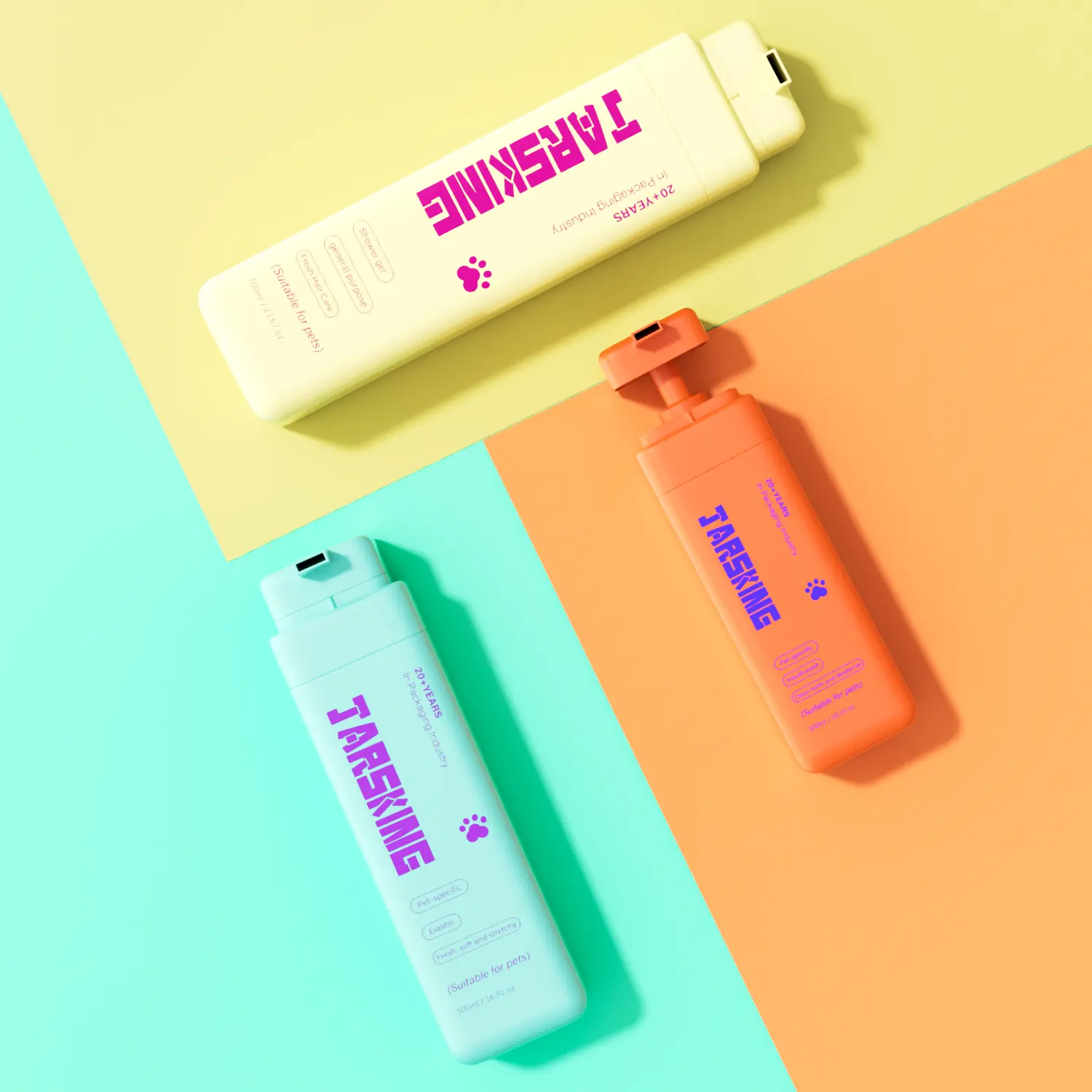 Matte finish plastic shampoo bottles