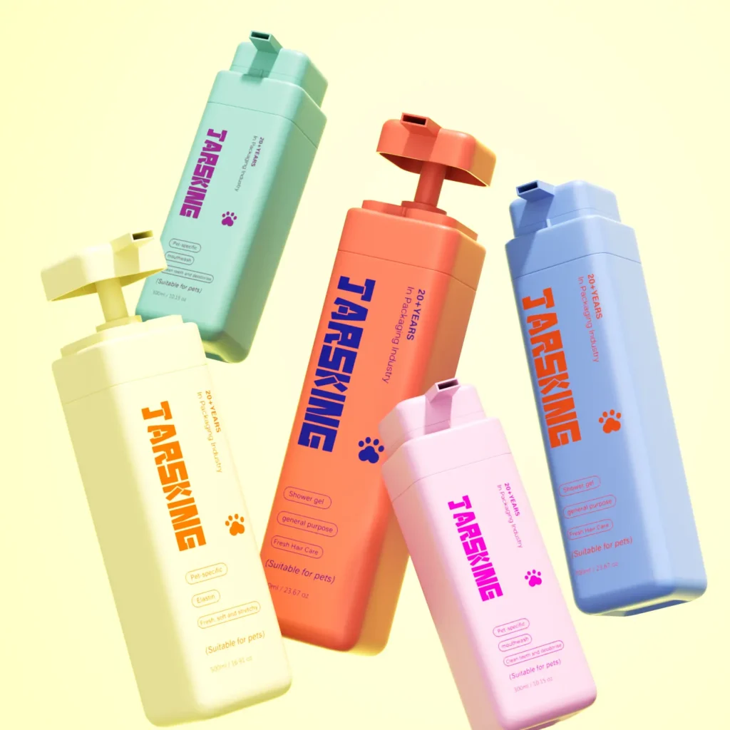 Square plastic shampoo container 500ml