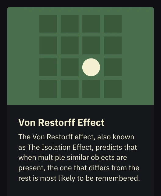 Von Restorff effect