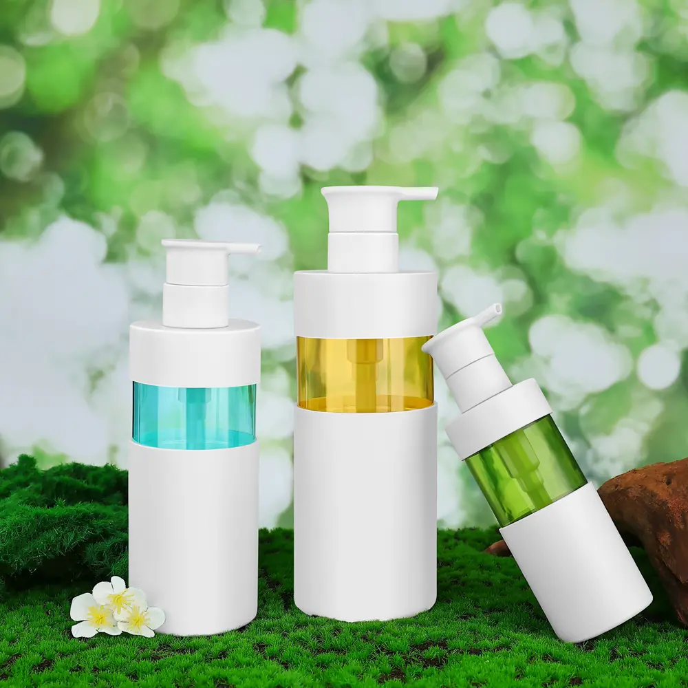 shower gel bottle packaging with safety pump