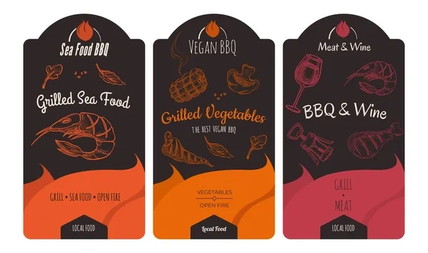 Italian pasta label design set