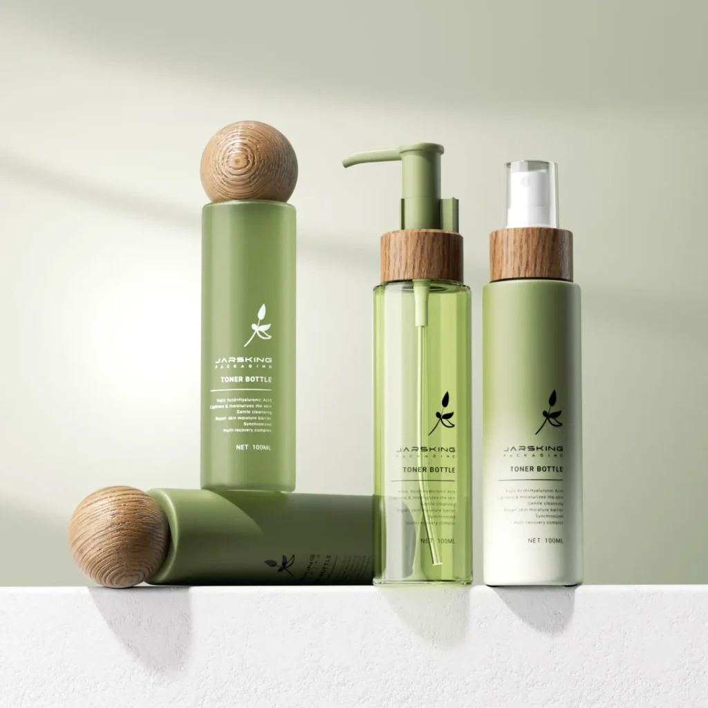 bamboo cap cosmetic bottles for organic brands
