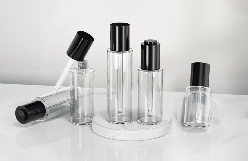 clear glass dropper bottle