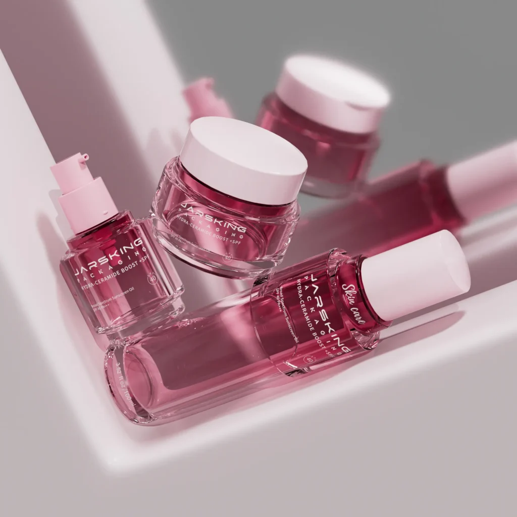 custom glass skincare packaging set
