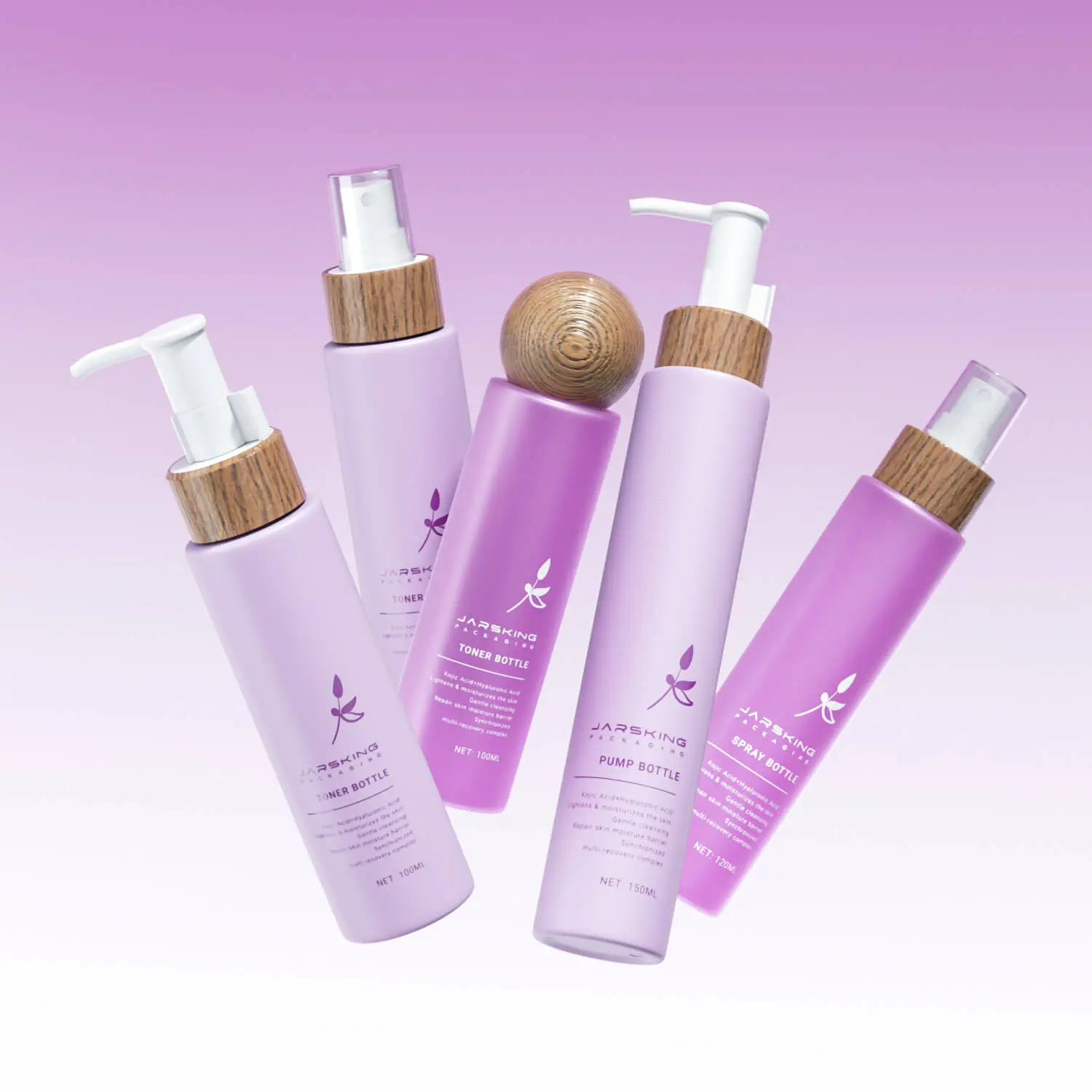 custom skincare packaging PET and bamboo