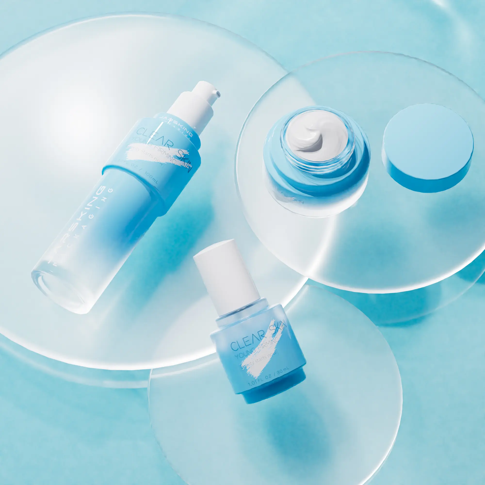 customizable glass lotion bottle set