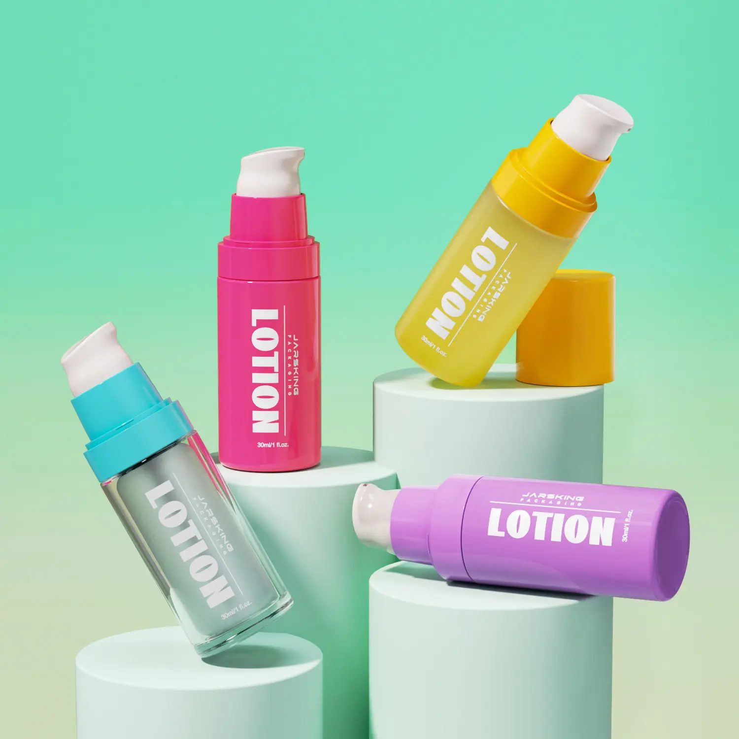 eco-friendly airless pump skincare bottle