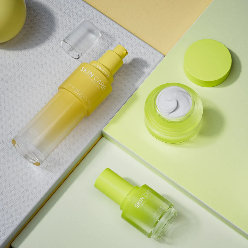 glass cosmetic jars with custom lids