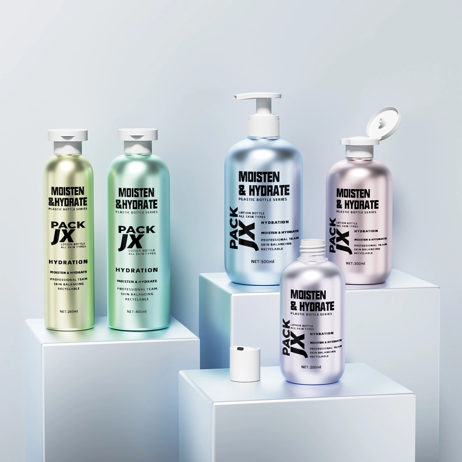 metallic finish plastic bottle