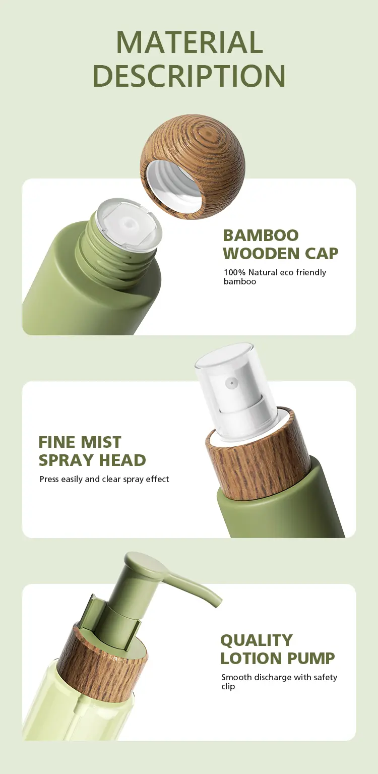 natural cosmetic packaging bamboo accessories