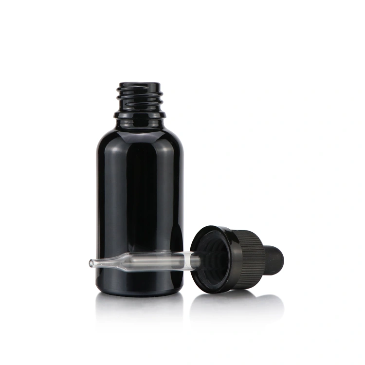 violet black dropper bottle