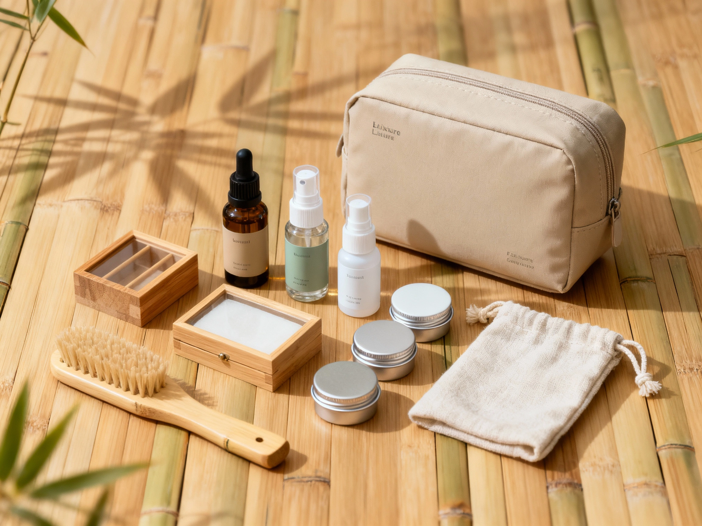 Realistic Eco-Luxury Travel Skincare Kit