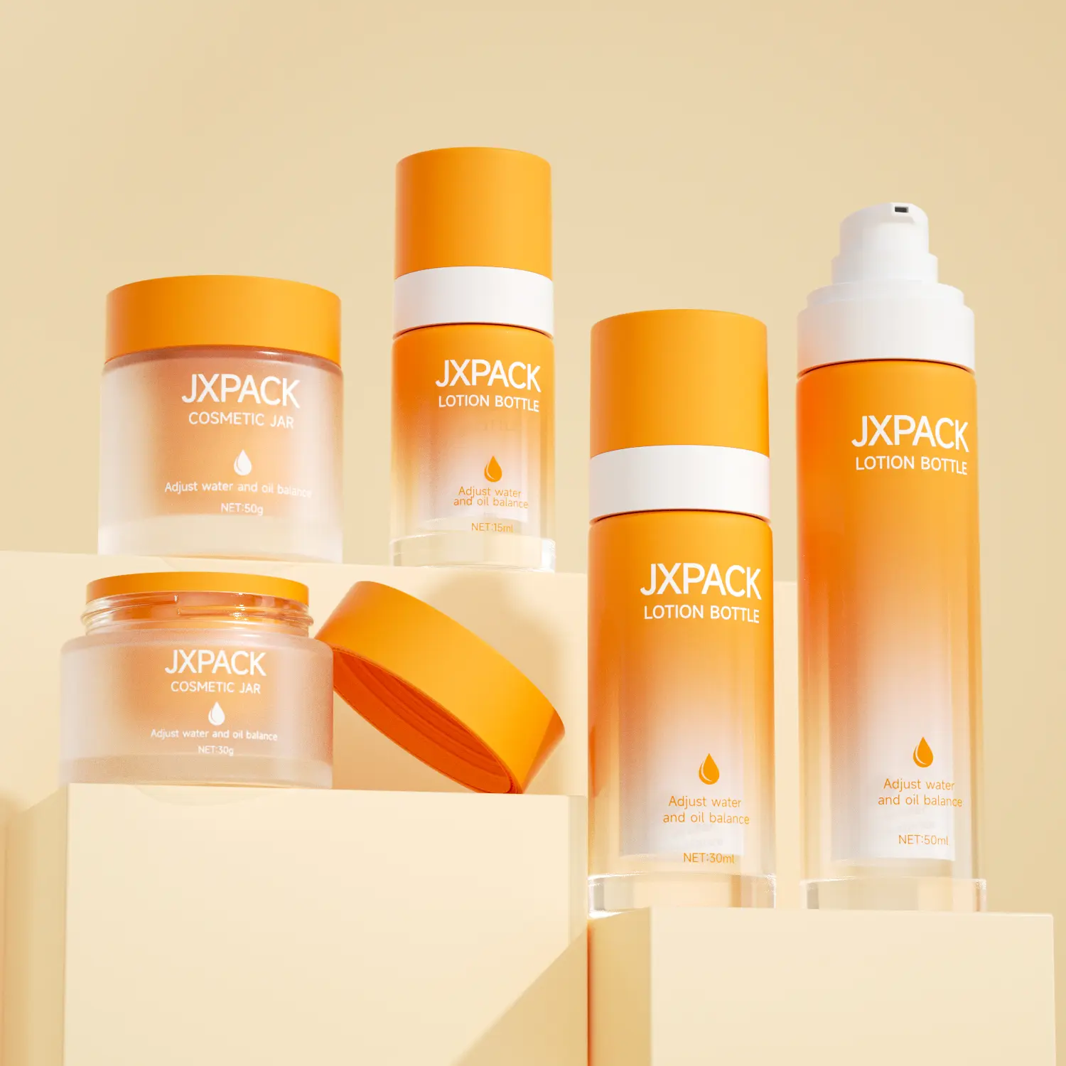 high-end skincare bottle and jar design