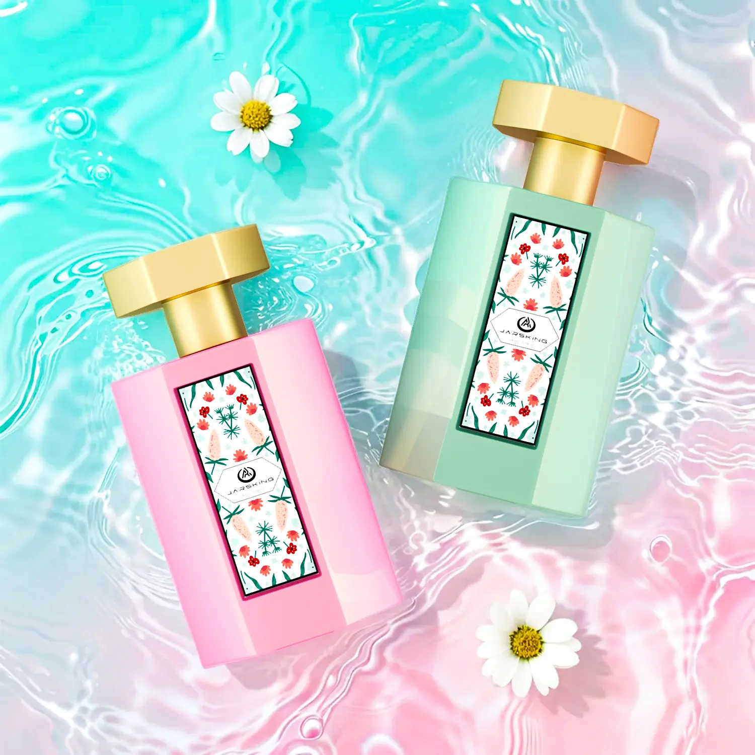 perfume bottle with aluminum cap