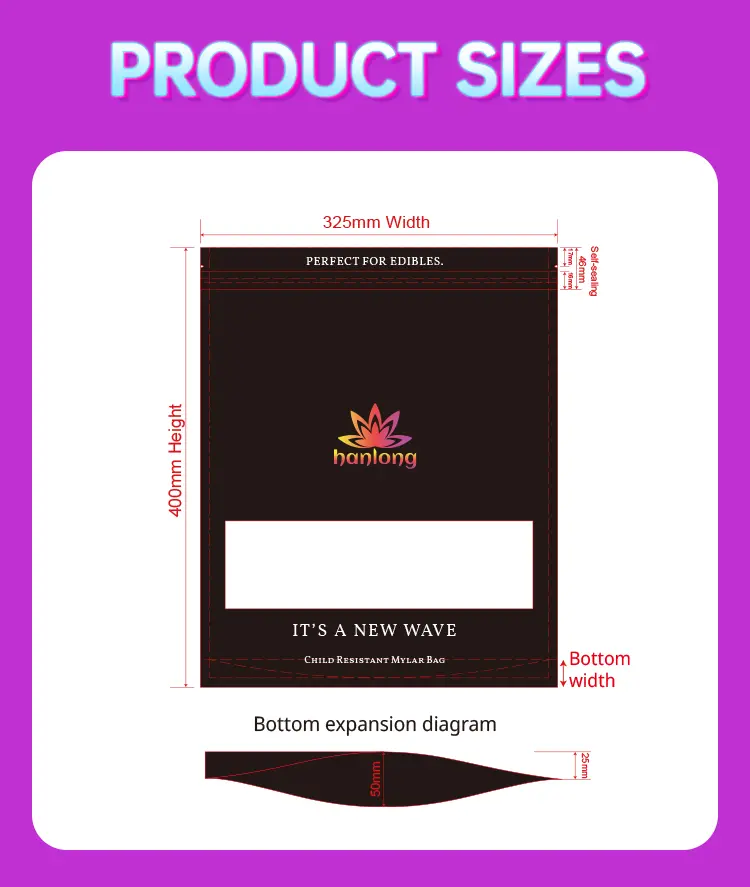 premium mylar pouch for CBD products