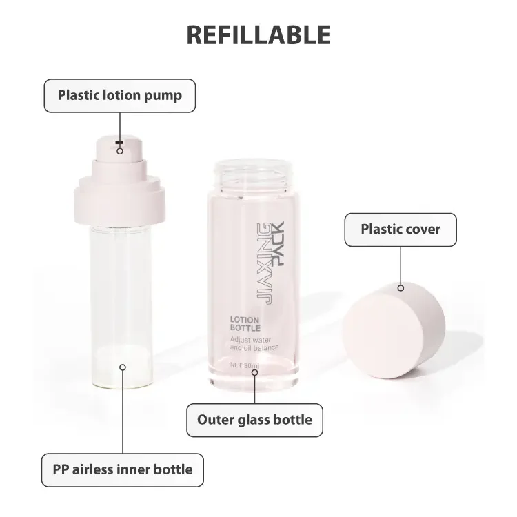 refillable lotion bottle 15ml 30ml 50ml