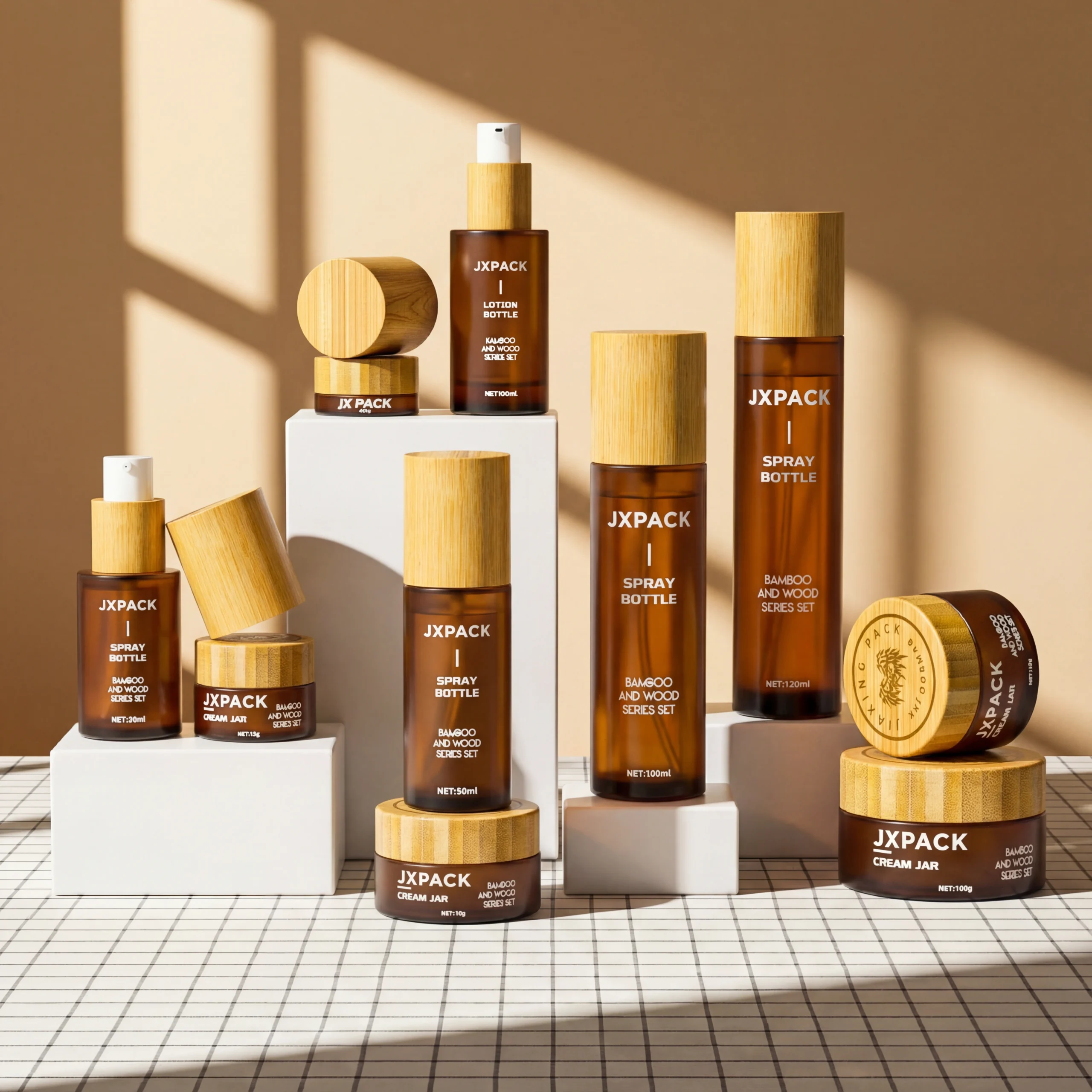 bamboo cap skincare packaging