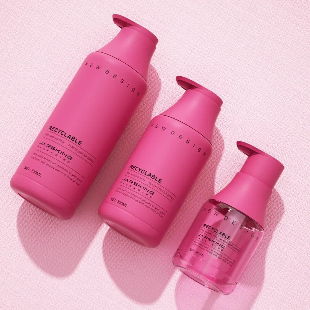 hot pink plastic lotion bottle