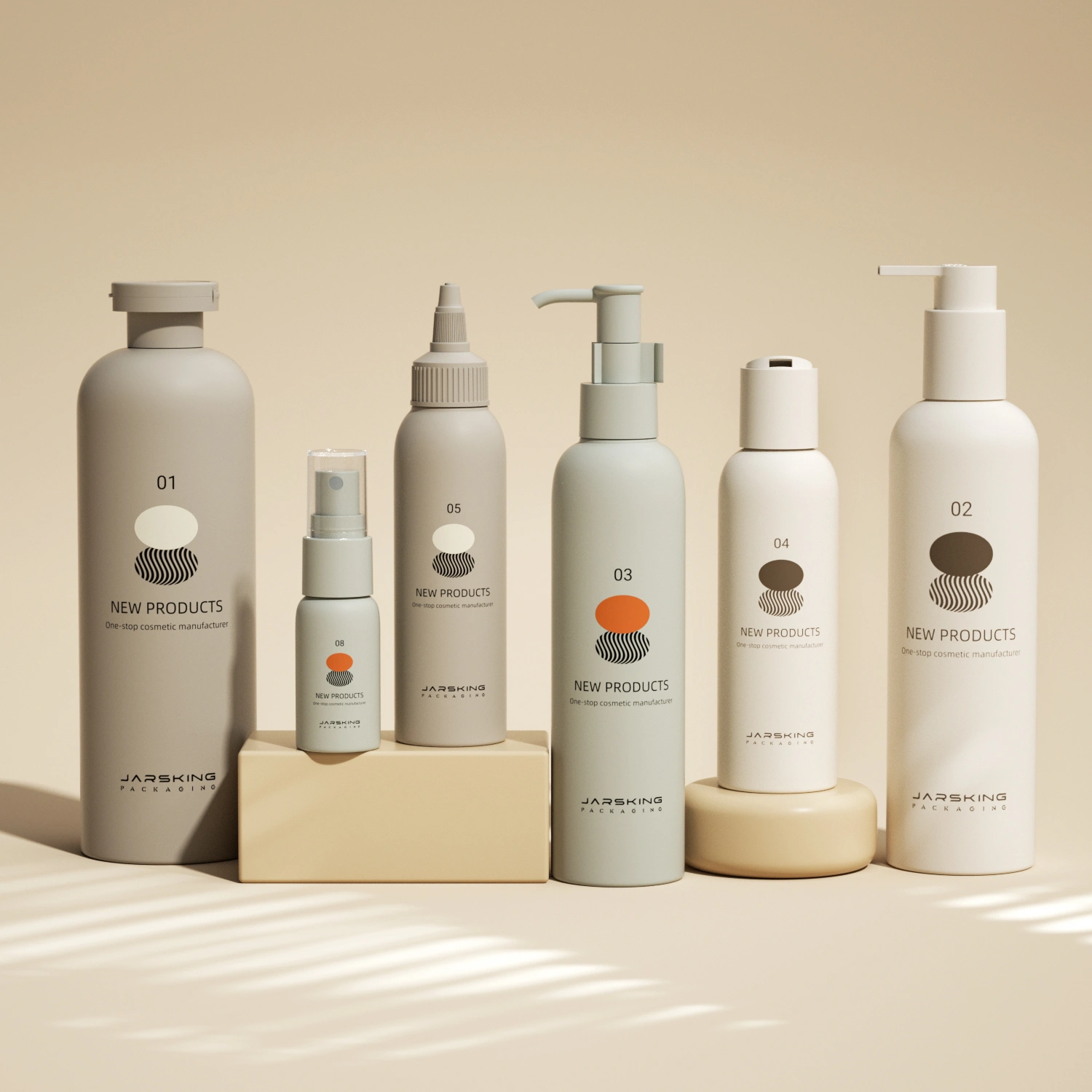 plastic bottles with various dispensers