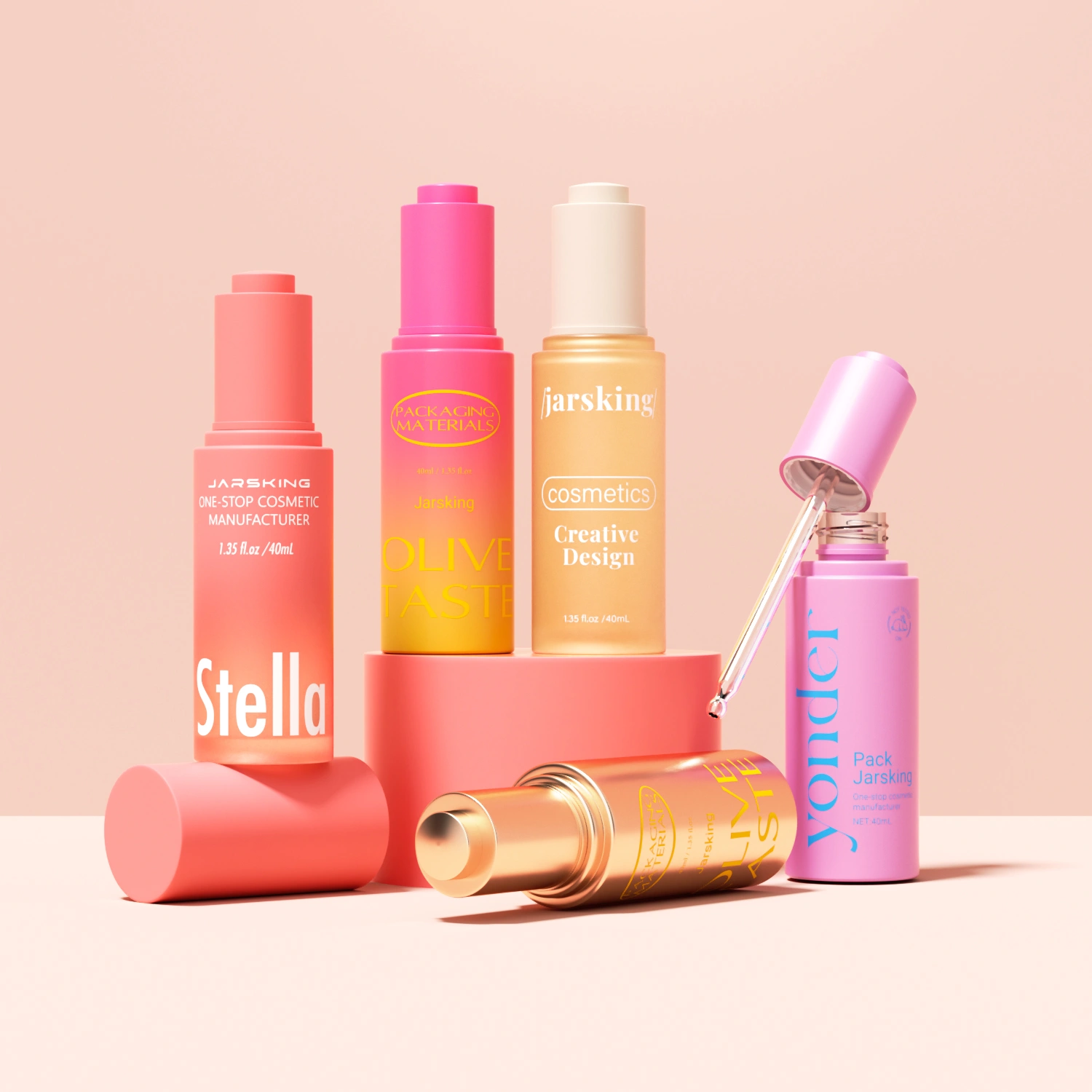 dropper bottle with dopamine colors