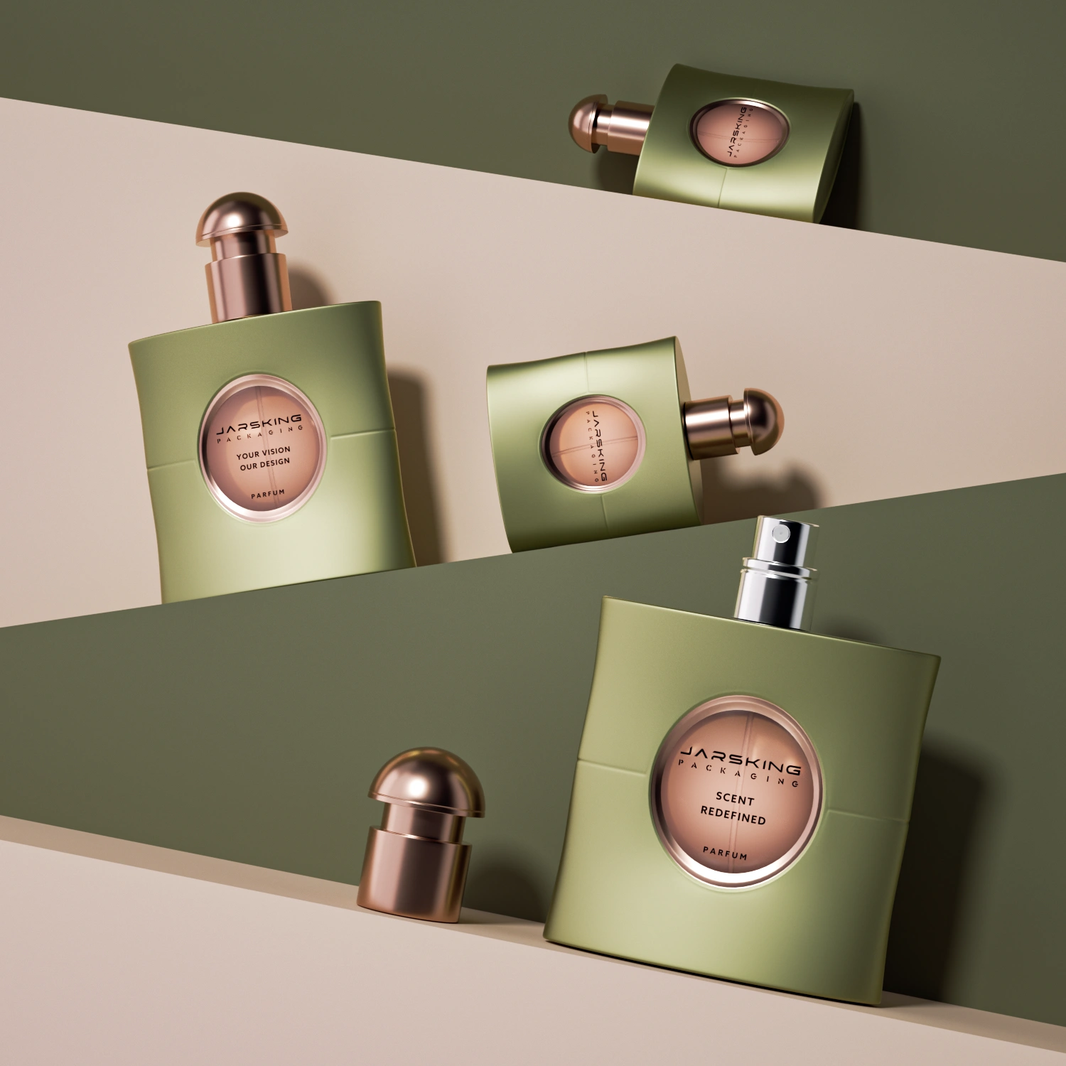 green perfume bottle