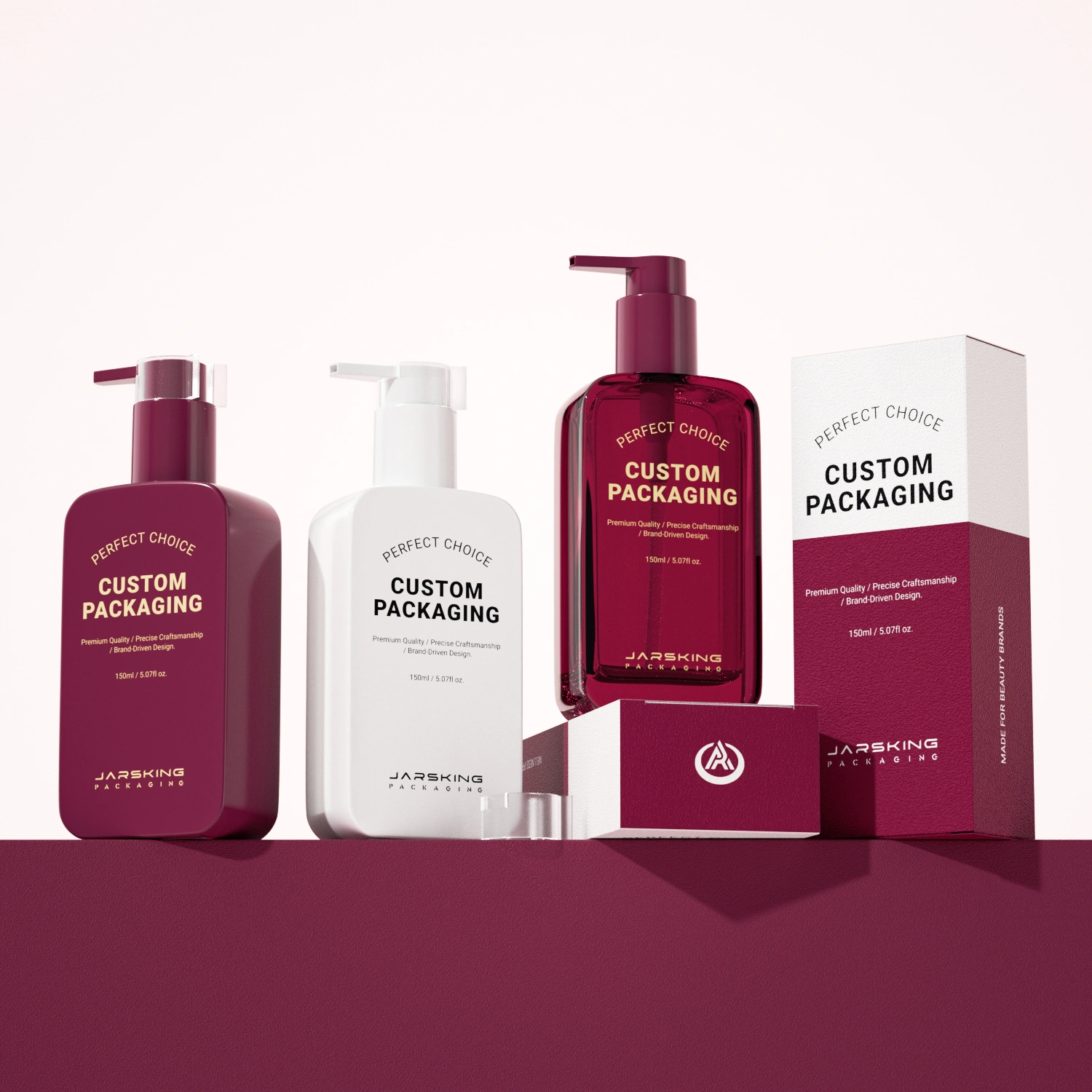 raspberry lotion bottle with paper box