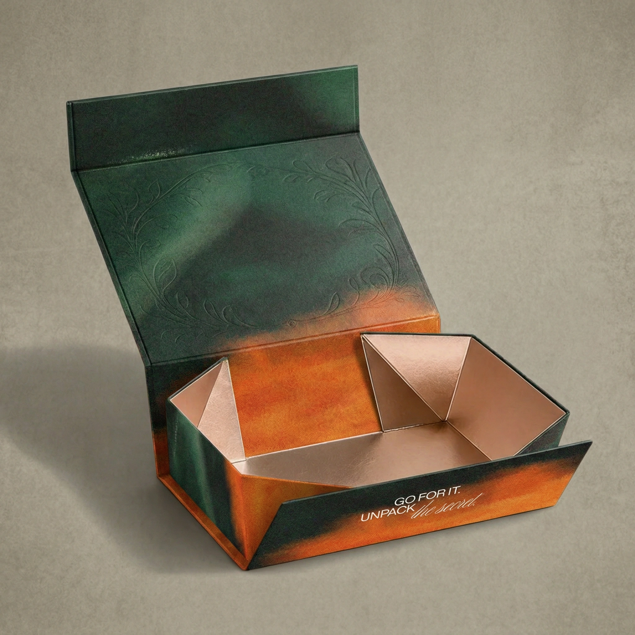 Collapsible Rigid Box with graphic design