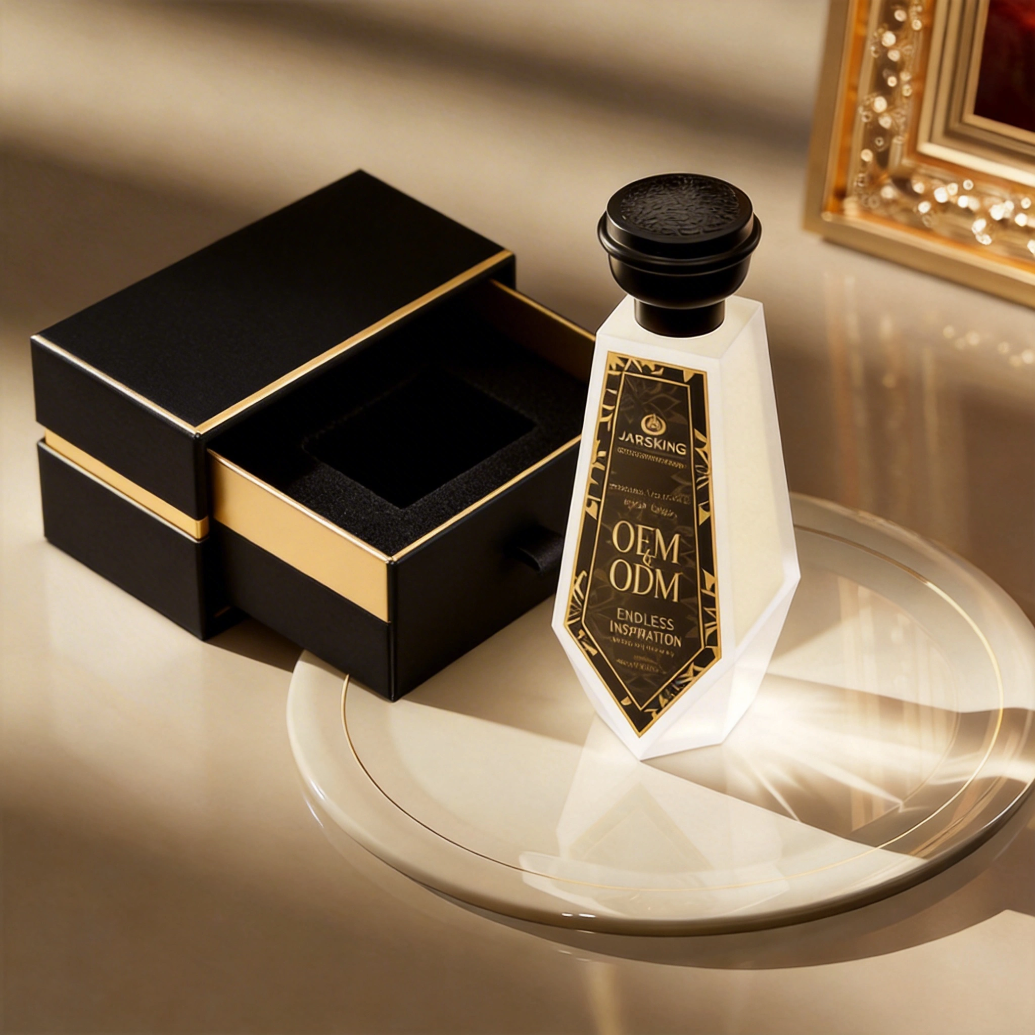 Perfume Presentation - Black and Gold Drawer Box
