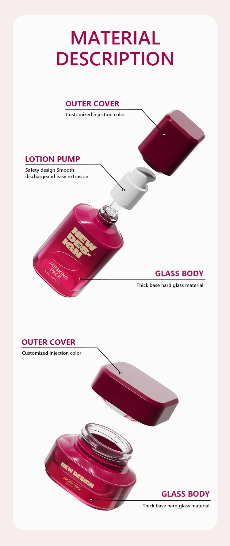 lotion bottle and jar components