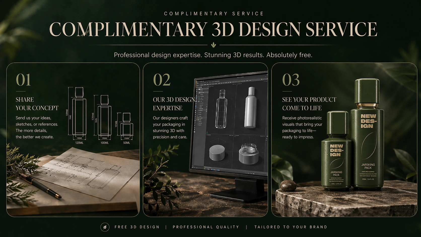 skincare packaging 3D design