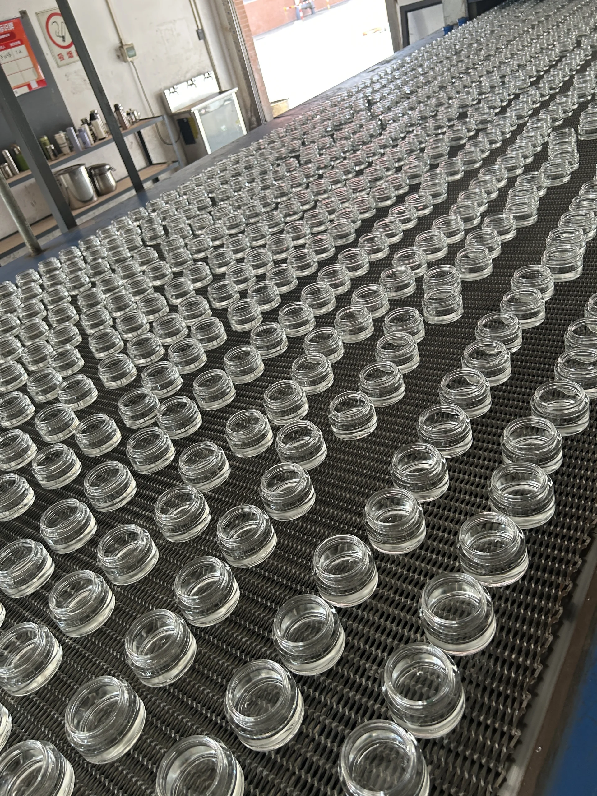 glass jars in factory