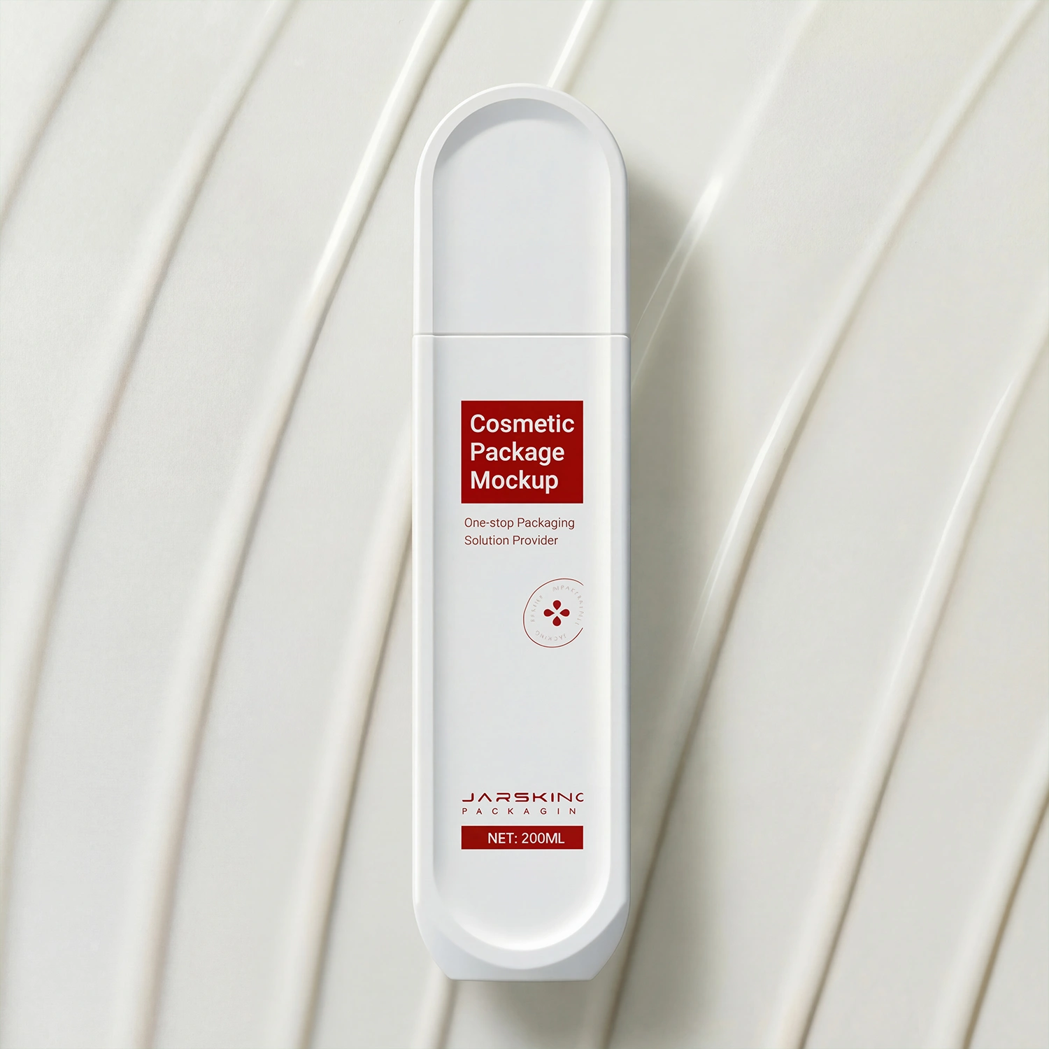 Botol perawatan kulit dengan desain klinis.