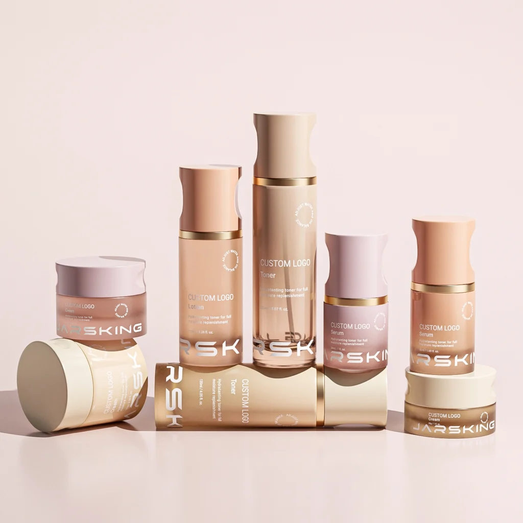 pastel cosmetics packaging set