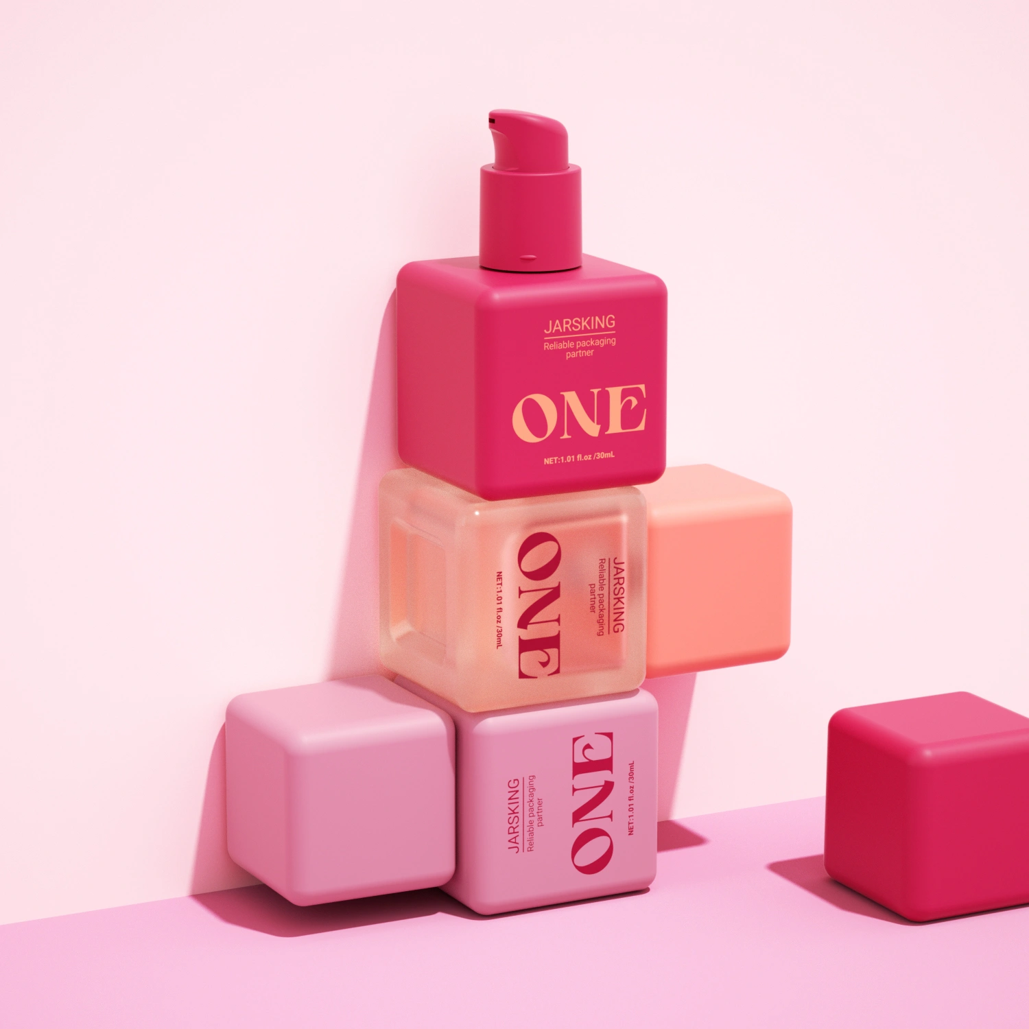 pink foundation bottles